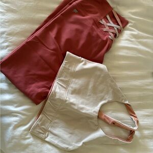 Fabletics Peach and Cream Leggings and Top Set